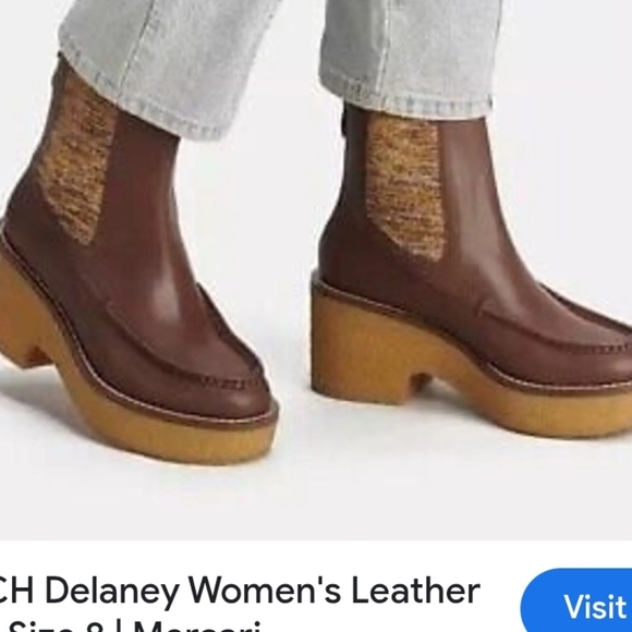 Coach Delaney Leather Saddle Booties Size 8 - Picture 2 of 14